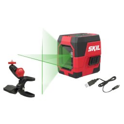 SKIL 1912 AA Nivela laser cu linie Ã®n cruce, lumina verde, raza actiune 20m, prindere trepied 1/4, Accu Li-Ion, include incarca
