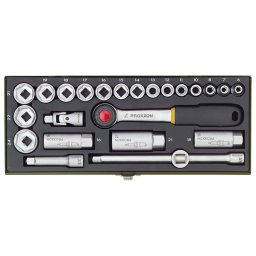 Trusa compacta de chei tubulare 3/8"", Proxxon 23110, 24 piese