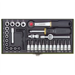 Trusa de biti si chei tubulare pentru ingineri, Proxxon 23080, 1/4"", 36 buc