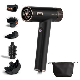 Uscător de păr Shark SpeedStyle Pro HD752EU, 1750W, 3 viteze, 4 setări de temperatură, Reglare automată a temperaturii și fluxului de aer, Ionizare, Cool Shot, 5 accesorii, Negru