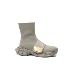 Ghete damă tricotate Franco Gerardo gri din material textil cu baretă de piele FNX8010-37 EU