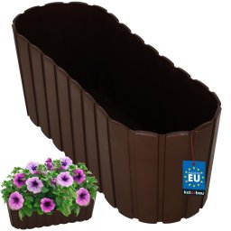 Ghiveci oval pentru balcon și terasă maro 400 mm