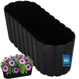 Ghiveci oval pentru balcon și terasă antracit 400 mm
