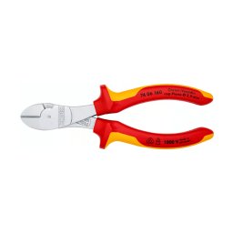 Cleste sfic de forta KNIPEX VDE 1000 V pentru sarma dura si sarma de pian, 160 mm, fabricat in Germania 74 06 160