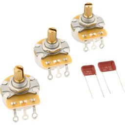 Fender Stratocaster Split Shaft Potentiometer and Capacitor Kit 3-Pack