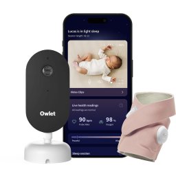 Duo de vis Owlet - Dusty Rose - Set de șosete inteligente și cameră foto
