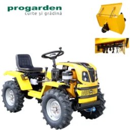 Minitractor ProGARDEN Campo T18 V25.1 4x4, 18CP, benzina, hidraulica fata-spate, roti 6.00-12 cu freza tractata si tocator vegetatie