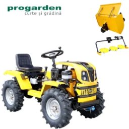 Minitractor ProGARDEN Campo T18 V25.1 4x4, 18CP, benzina, hidraulica fata-spate, roti 6.00-12 cu freza tractata si cositoare rotativa cu discuri