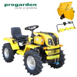Minitractor ProGARDEN Campo T12 V25.1 4x4, 12CP, diesel, hidraulica fata-spate, roti 6.00-12 cu freza tractata si cositoare rotativa cu discuri