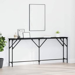 Masa console Stejar negru 180 x 23 x 75 cm Lemn compus si metal GartenMobel Dekor