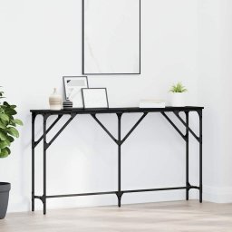 Masa console Stejar negru 140 x 23 x 75 cm Lemn compus si metal GartenMobel Dekor