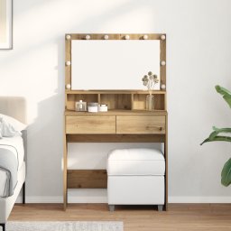 Masa de Machiaj cu sertar stejar artizanal 80 x 41 x 134.5 cm GartenMobel Dekor