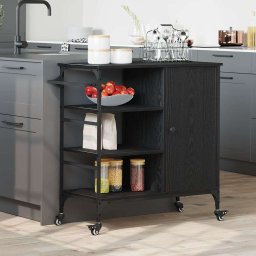 Troler de Bucatarie Stejar negru 87.5 x 38.5 x 84.5 cm GartenMobel Dekor