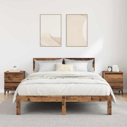 Set 2 noptiere dormitor, lemn vechi, 40 x 35 x 50 cm, cu 2 sertare