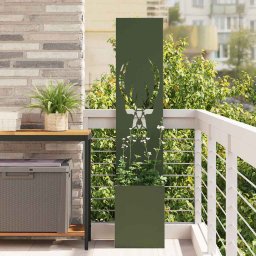 Ecran de intimitate pentru gradina verde din otel 32 x 140 cm
