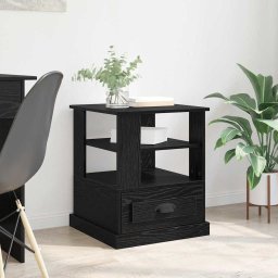 Noptiera moderna stejar negru 50 x 50 x 60 cm, lemn compozit, 1 sertar