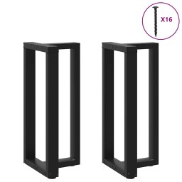 Picioare de masa de bar în forma de T, 2 buc., negru, 40x35x(90-91) cm, otel GartenMobel Dekor