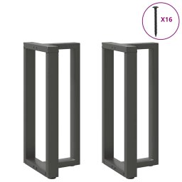 Picioare de masa de bar în forma de T, 2 buc., antracit, 40x35x(90-91) cm, otel GartenMobel Dekor