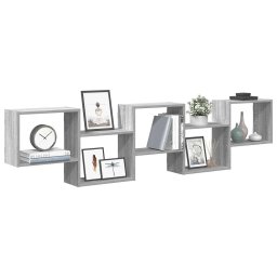 Raft cubic perete cu 5 compartimente sonoma gri lemn prelucrat GartenMobel Dekor