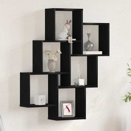 Raft de perete Stejar negru 78 x 15 x 92 cm Lemn compozit GartenMobel Dekor