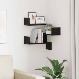 Rafters coltar de perete cu raft Stejar negru 40 x 40 x 49.5 cm GartenMobel Dekor