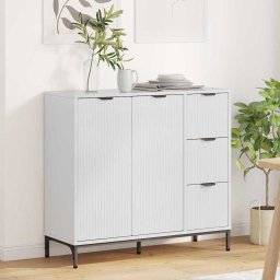 Bufet Alb foarte lucios 89.5 x 33 x 82 cm Lemn compozit GartenMobel Dekor