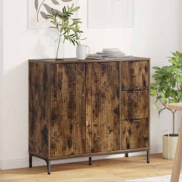 Bufet cu sertar Stejar afumat 89.5 x 33 x 82 cm Lemn compozit GartenMobel Dekor