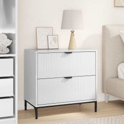 Noptiera Alb foarte lucios 63.5 x 36 x 61 cm Lemn compozit GartenMobel Dekor