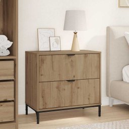 Noptiera stejar artizanal 63.5 x 36 x 61 cm Lemn compozit GartenMobel Dekor