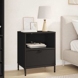 Noptiera cu sertar Negru 49 x 36 x 61 cm Lemn compozit GartenMobel Dekor