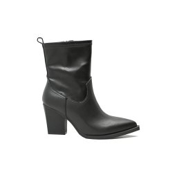 Ghete damă ciocate Anna Viotti cu toc înalt, negre, din piele naturală GOR29802-36 EU