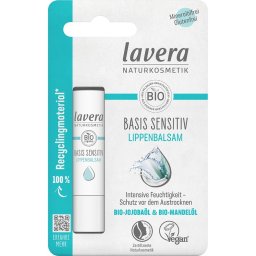 Balsam de buze sensitiv cu ulei bio de jojoba si ulei de migdale bio, Lavera, 4,5 g