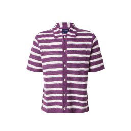 Abercrombie & Fitch Geacă tricotată fucsia / alb