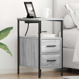 Noptiera cu sertar sonoma gri 30 x 48 x 61 cm Lemn compozit GartenMobel Dekor