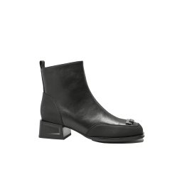 Botine damă cu toc jos Anna Viotti negre din piele naturală GOR5488-39 EU