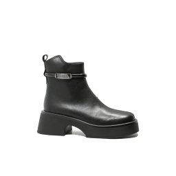 Ghete platformă Anna Viotti cu brățară la gleznă, negre din piele naturală GOR5182-37 EU