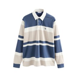 Next Tricou bej / albastru / alb
