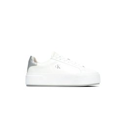 CALVIN KLEIN Sneakers Flatform Lace Up Lth Met Mg YW0YW01929 0LC bright white/silver