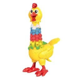 Jucarie interactiva cu plastilina Puiul amuzant cu pene colorate