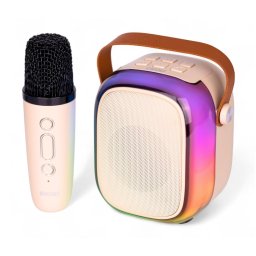 Boxa bluetooth cu microfon wireless KP K01 cu lumini RGB efecte vocale