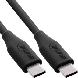 Cablu USB 2.0 type C fast charging silicon 100W Negru 0.5m, InLine IL35895