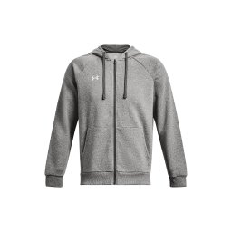 UNDER ARMOUR Bluză cu fermoar sport 'Rival' gri / alb