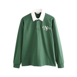 Next Tricou bej / verde / alb