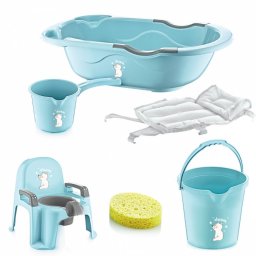 Set de baie cu 6 piese BabyJem Bebe Lux (Culoare: Bleu)