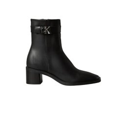 CALVIN KLEIN Ghete Block Heel Boot W/ Metal Logo HW0HW02591 BEH ck black