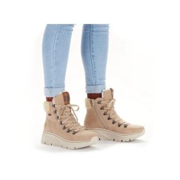 Ghete dama din piele ecologică, Rieker 48034-20, bej