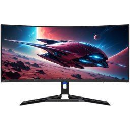 Monitor Gaming LED VA Lenovo Legion R34w-30 34", WQHD (3440x1440), 180Hz, 0.5ms (MPRT), AMD FreeSync Premium, 1500R, Boxe 3W x2, 2x HDMI, Display Port, VESA, Negru