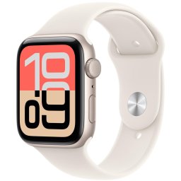 Apple Watch SE (2025), GPS, Carcasa Starlight Aluminium 40mm, Starlight Sport Band - S/M