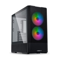 Carcasa PCLian Li LANCOOL 207 RGB, Middle Tower, ATX, mATX, mITX, Sticla temperata, 4 ventilatoare incluse, Negru