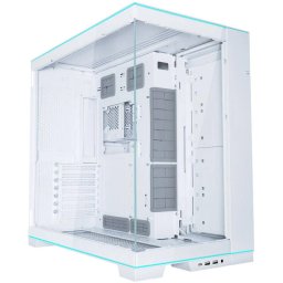 Carcasa Pc Lian Li O11 Dynamic EVO RGB, Middle Tower, mITX, mATX, ATX, E-ATX, Sticla temperata, 10 ventilatoare compatibile, Alb